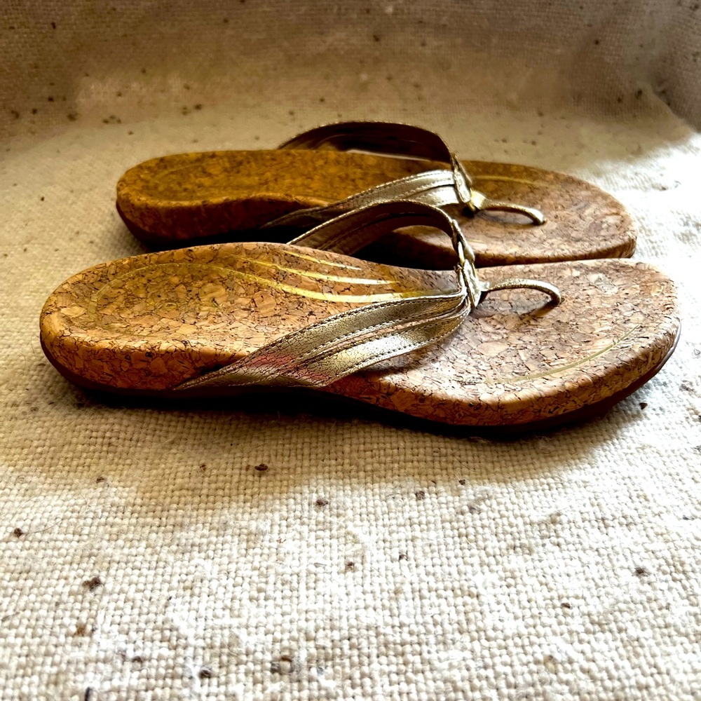 Aetrex Gold Cork Flip-Flops